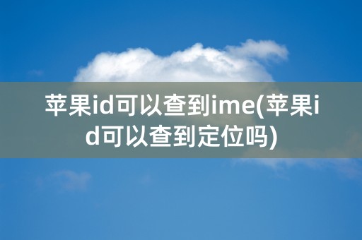 苹果id可以查到ime(苹果id可以查到定位吗)