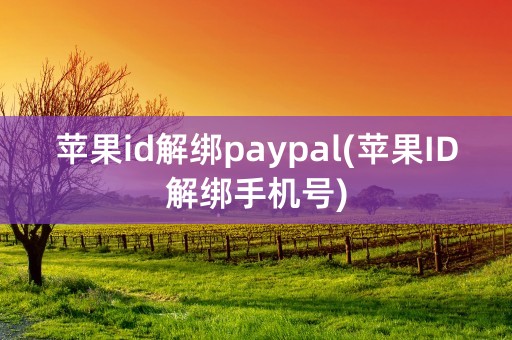 苹果id解绑paypal(苹果ID解绑手机号)