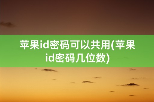 苹果id密码可以共用(苹果id密码几位数)