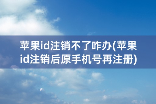 苹果id注销不了咋办(苹果id注销后原手机号再注册)