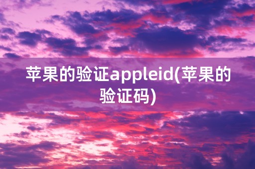 苹果的验证appleid(苹果的验证码)