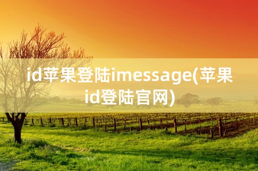 id苹果登陆imessage(苹果id登陆官网)