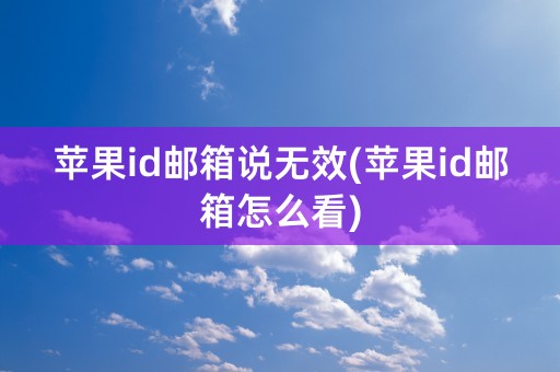 苹果id邮箱说无效(苹果id邮箱怎么看)