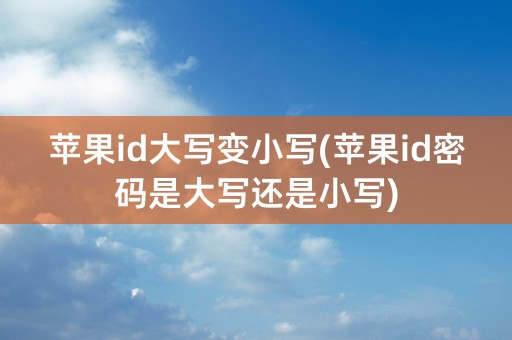 苹果id大写变小写(苹果id密码是大写还是小写)