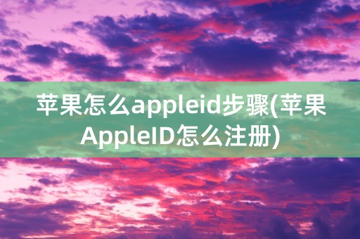 苹果怎么appleid步骤(苹果AppleID怎么注册)