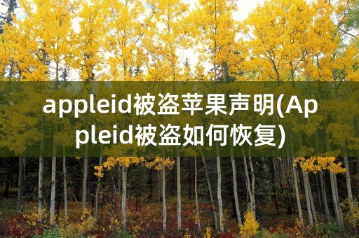 appleid被盗苹果声明(Appleid被盗如何恢复)