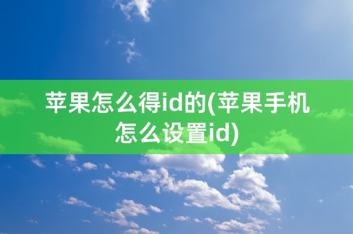 苹果怎么得id的(苹果手机怎么设置id)