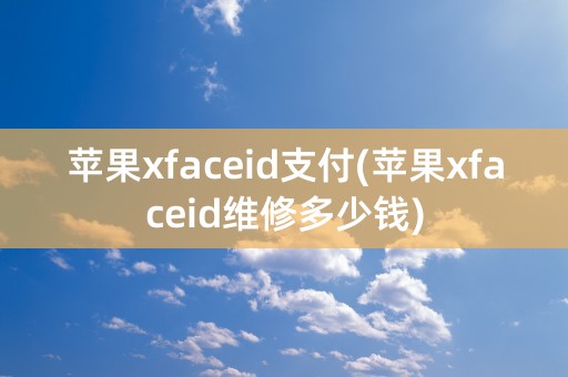 苹果xfaceid支付(苹果xfaceid维修多少钱)