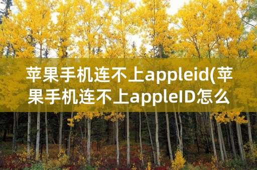 苹果手机连不上appleid(苹果手机连不上appleID怎么办)