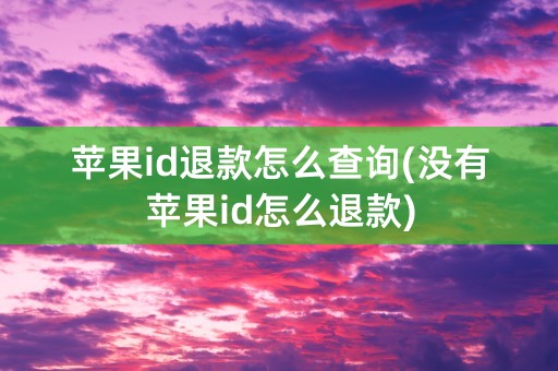 苹果id退款怎么查询(没有苹果id怎么退款)