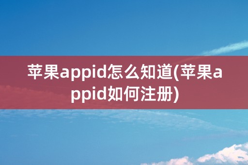 苹果appid怎么知道(苹果appid如何注册)