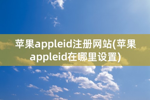 苹果appleid注册网站(苹果appleid在哪里设置)