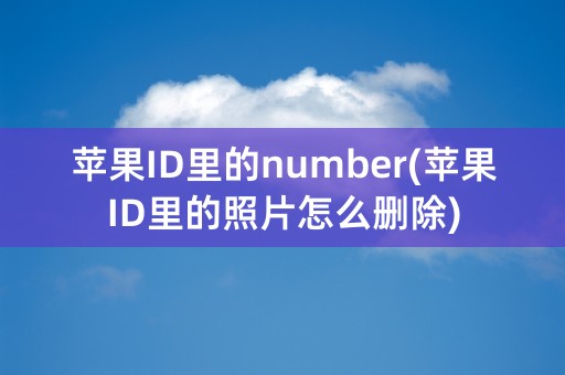 苹果ID里的number(苹果ID里的照片怎么删除)