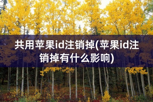 共用苹果id注销掉(苹果id注销掉有什么影响)