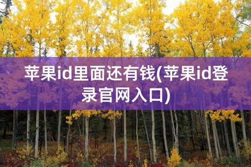 苹果id里面还有钱(苹果id登录官网入口)