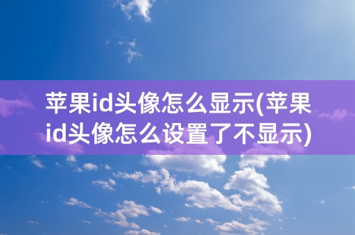 苹果id头像怎么显示(苹果id头像怎么设置了不显示)