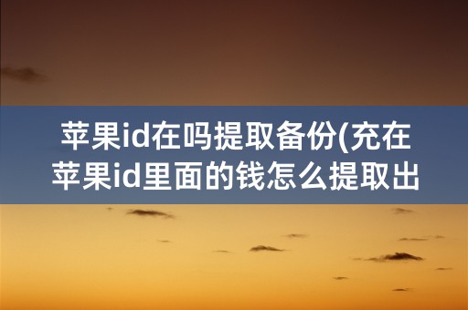 苹果id在吗提取备份(充在苹果id里面的钱怎么提取出来)