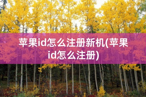 苹果id怎么注册新机(苹果id怎么注册)