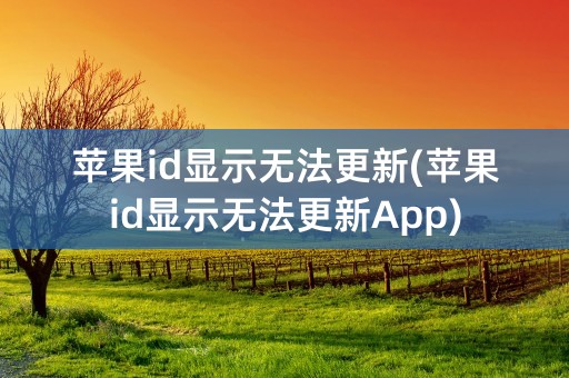 苹果id显示无法更新(苹果id显示无法更新App)