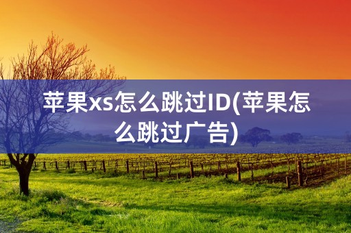 苹果xs怎么跳过ID(苹果怎么跳过广告)