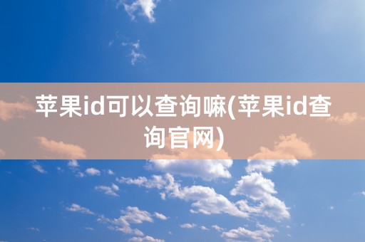 苹果id可以查询嘛(苹果id查询官网)