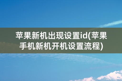 苹果新机出现设置id(苹果手机新机开机设置流程)