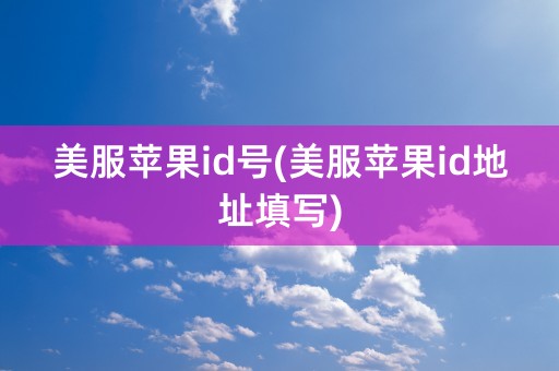 美服苹果id号(美服苹果id地址填写)