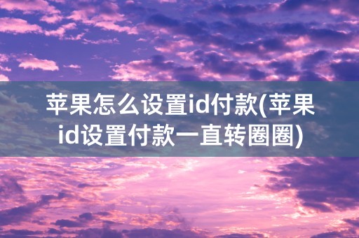 苹果怎么设置id付款(苹果id设置付款一直转圈圈)