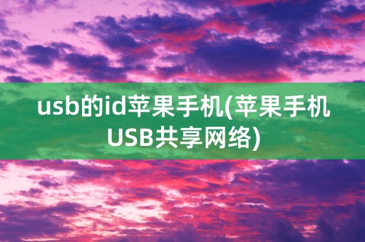 usb的id苹果手机(苹果手机USB共享网络)