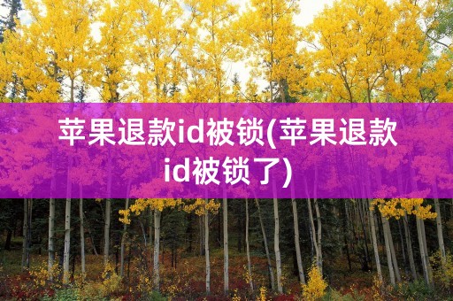 苹果退款id被锁(苹果退款id被锁了)