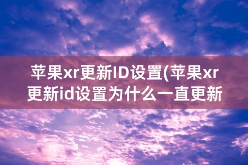 苹果xr更新ID设置(苹果xr更新id设置为什么一直更新不了)