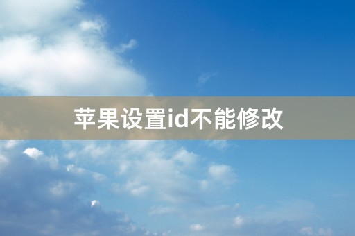 苹果设置id不能修改