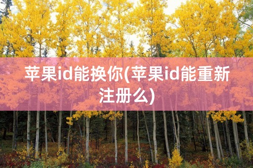 苹果id能换你(苹果id能重新注册么)