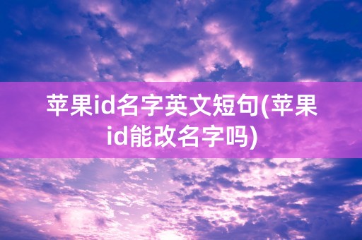 苹果id名字英文短句(苹果id能改名字吗)