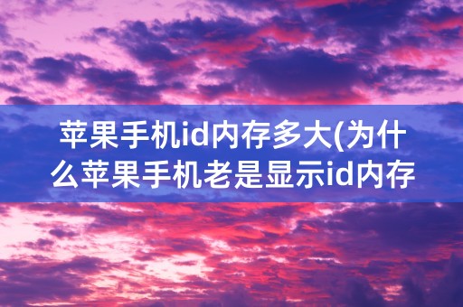 苹果手机id内存多大(为什么苹果手机老是显示id内存已满)