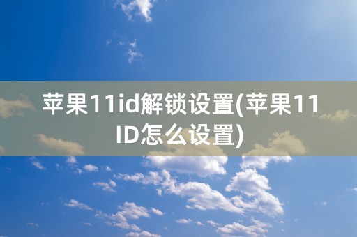 苹果11id解锁设置(苹果11ID怎么设置)