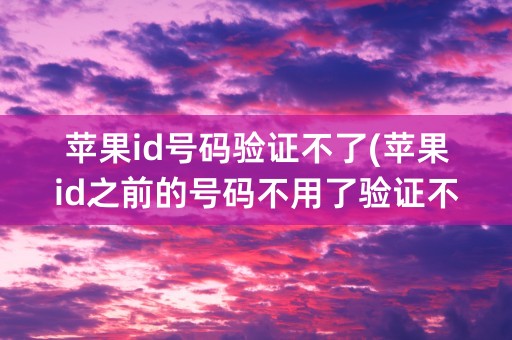 苹果id号码验证不了(苹果id之前的号码不用了验证不了)