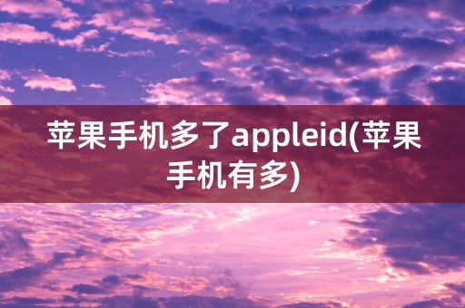 苹果手机多了appleid(苹果手机有多)