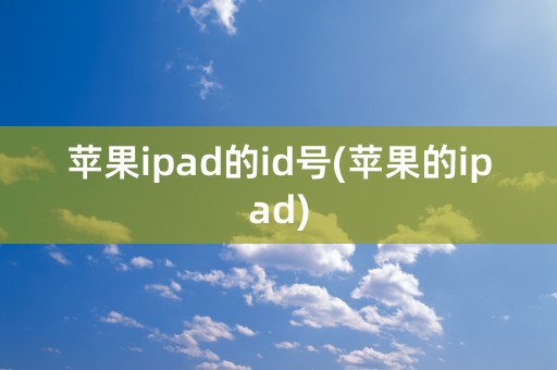 苹果ipad的id号(苹果的ipad)