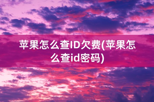 苹果怎么查ID欠费(苹果怎么查id密码)