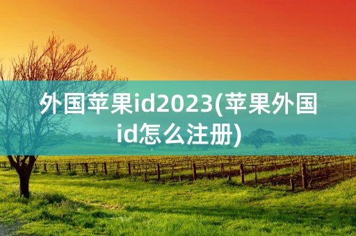 外国苹果id2023(苹果外国id怎么注册)