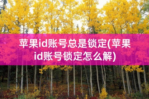 苹果id账号总是锁定(苹果id账号锁定怎么解)