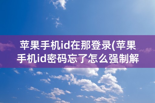 苹果手机id在那登录(苹果手机id密码忘了怎么强制解除)