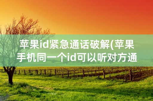 苹果id紧急通话破解(苹果手机同一个id可以听对方通话吗)