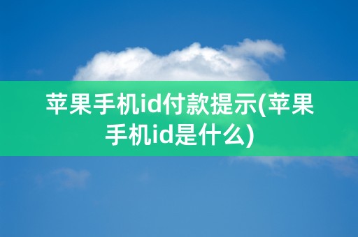 苹果手机id付款提示(苹果手机id是什么)