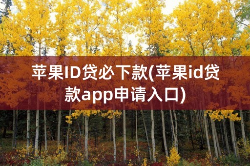 苹果ID贷必下款(苹果id贷款app申请入口)