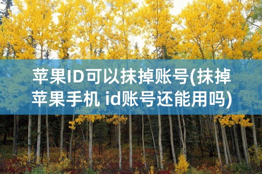 苹果ID可以抹掉账号(抹掉苹果手机 id账号还能用吗)