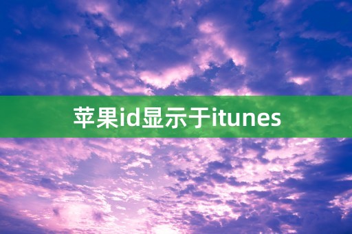 苹果id显示于itunes