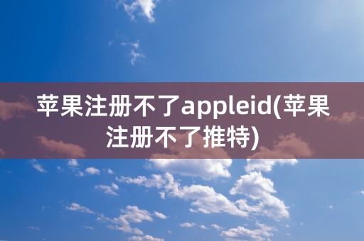 苹果注册不了appleid(苹果注册不了推特)