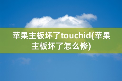 苹果主板坏了touchid(苹果主板坏了怎么修)